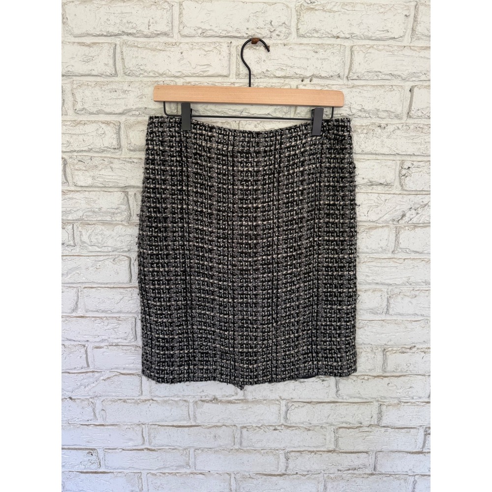 J. Crew The Pencil Skirt Black Gray Tweed Career Work Office Womens‎ Sz 6